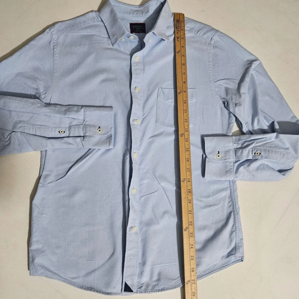 UNTUCKit Mens Medium 35163 Rioja-New Slim Fit Blue Oxford Button Down Shirt